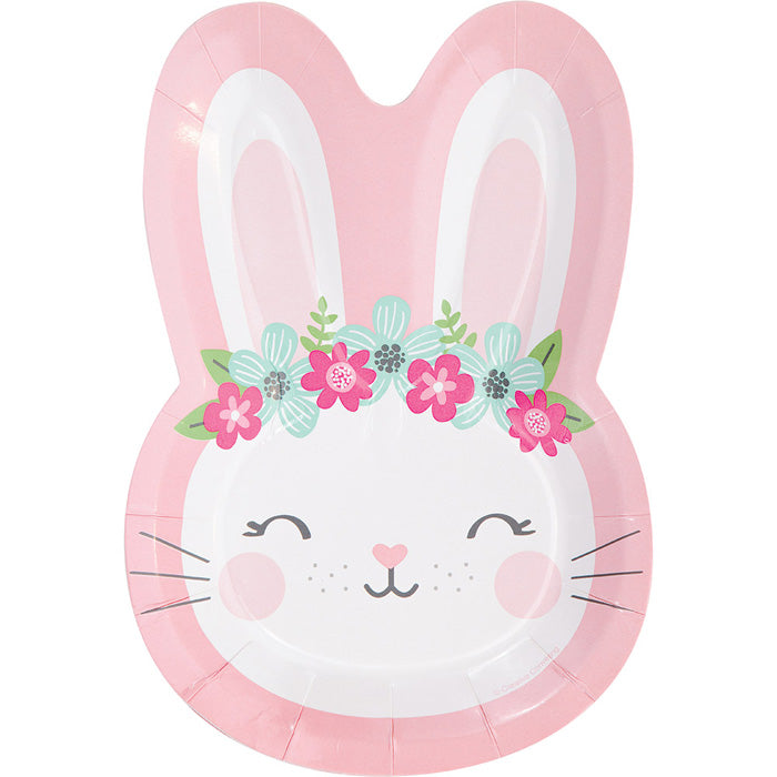 Birthday Bunny Shaped Plate 9", 8 ct by Creative Converting