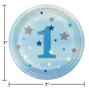 One Little Star Boy 1st Birthday Dessert Plates, 8 ct Party Decoration