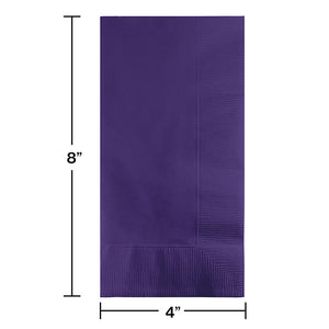 Purple Dinner Napkins 2Ply 1/8Fld, 50 ct Party Decoration