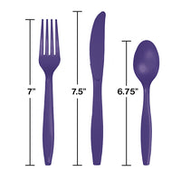 Purple Assorted Plastic Cutlery, 24 ct Party Decoration