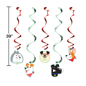 Dog Party Dizzy Danglers, 5 ct Party Decoration