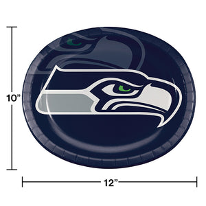 Seattle Seahawks Oval Platter 10" X 12", 8 ct Party Decoration