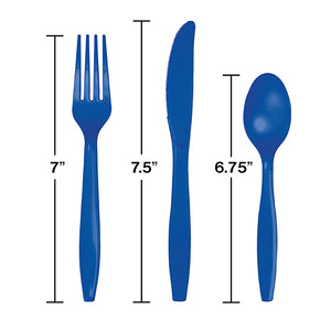 Cobalt Blue Assorted Cutlery, 24 ct Party Decoration