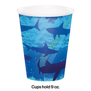 Shark Splash Hot/Cold Paper Paper Cups 9 Oz., 8 ct Party Decoration