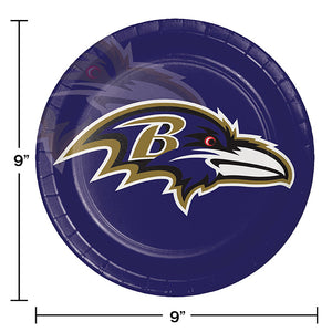 Baltimore Ravens Paper Plates, 8 ct Party Decoration