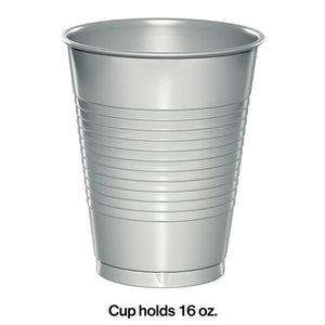Shimmering Silver Plastic Cups, 20 ct Party Decoration