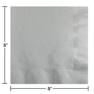 Shimmering Silver Beverage Napkin 2Ply, 50 ct Party Decoration