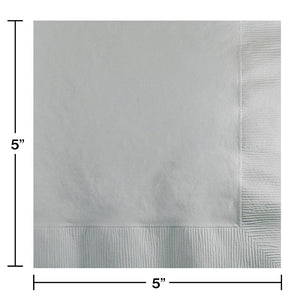 Shimmering Silver Beverage Napkin 2Ply, 200 ct Party Decoration