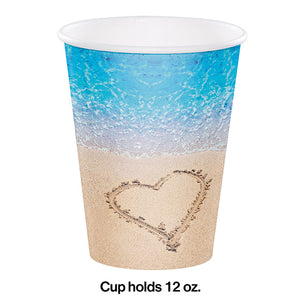 Beach Love Hot/Cold Paper Paper Cups 12 Oz., 8 ct Party Decoration
