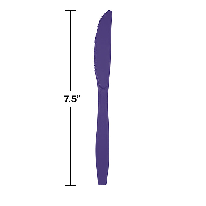 Purple Plastic Knives, 24 ct Party Decoration