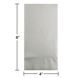 Shimmering Silver Guest Towel, 3 Ply, 16 ct Party Decoration