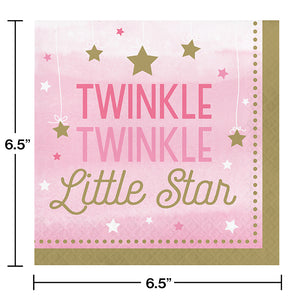 One Little Star Girl Napkins, 16 ct Party Decoration