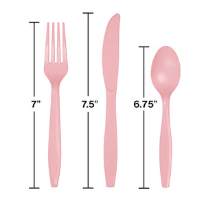 Classic Pink Assorted Cutlery, 18 ct Party Decoration