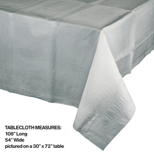 Shimmering Silver Tablecover 54"X 108" Polylined Tissue Party Decoration