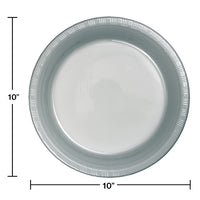 Shimmering Silver Plastic Banquet Plates, 20 ct