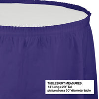Purple Plastic Tableskirt, 14' X 29