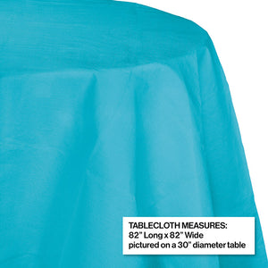 Bermuda Blue Round Polylined TIssue Tablecover, 82" Party Decoration