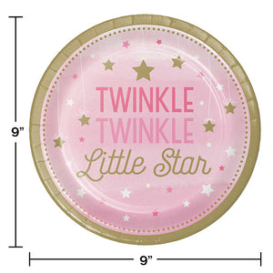 One Little Star Girl Paper Plates, 8 ct Party Decoration