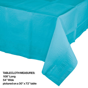 Bermuda Blue Tablecover 54"X 108" Polylined Tissue Party Decoration