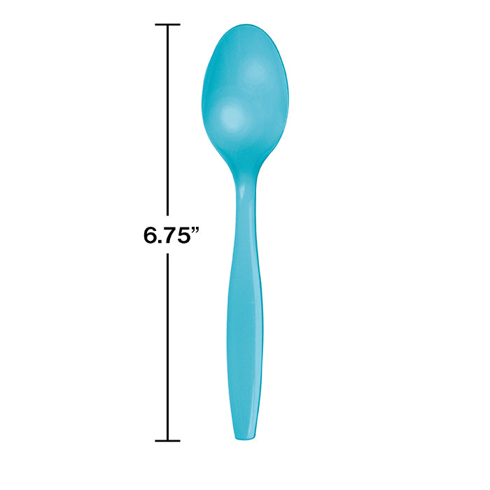 Bermuda Blue Plastic Spoons, 24 ct Party Decoration
