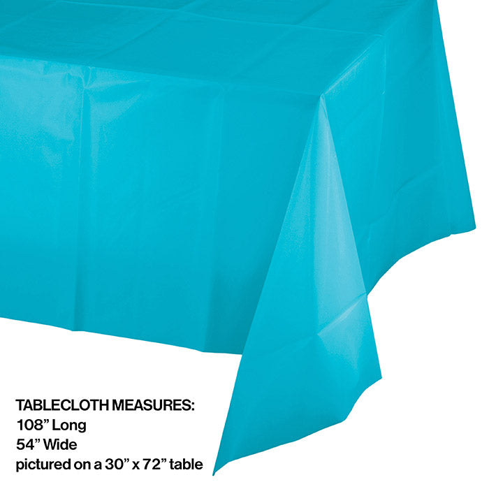 Bermuda Blue Tablecover Plastic 54" X 108" Party Decoration