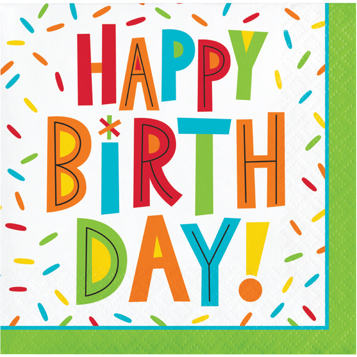 Birthday Fun Beverage Napkins 16ct by Creative Converting