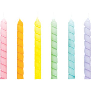 Large Spriral Pastel Candles 12ct by Creative Converting