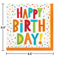Birthday Fun Luncheon Napkin 16ct Party Decoration