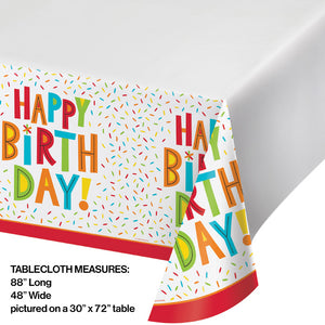 Birthday Fun Plastic Tablecover 48" X 88" Party Decoration