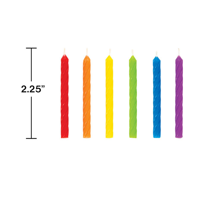 Spiral Rainbow Candles 24ct Party Decoration