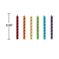 Spriral Rainbow Metallic Candles 24ct Party Decoration