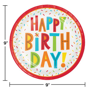 Birthday Fun Dinner Plate 8ct Party Decoration