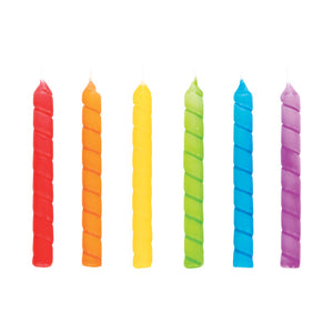 Large Spiral Rainbow Candles 12ct by Creative Converting