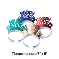 Foil Birthday Tiaras, 4 ct Party Decoration