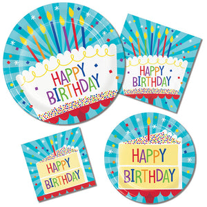 Cake Birthday Paper Plates, 8 ct Party Supplies
