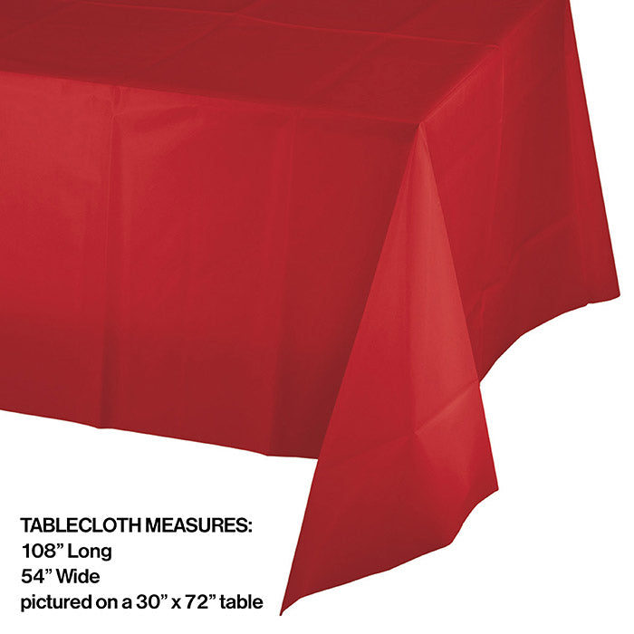 Classic Red Plastic Tablecover 54" X 108" Party Decoration