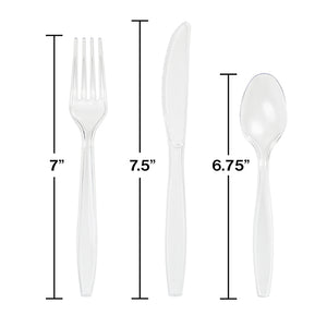 Clear Assorted Cutlery Clear, 18 ct Party Decoration