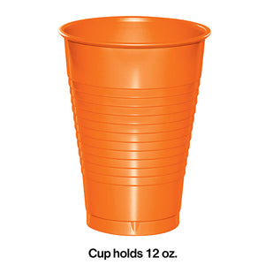 Sunkissed Orange 12 Oz Plastic Cups, 20 ct Party Decoration