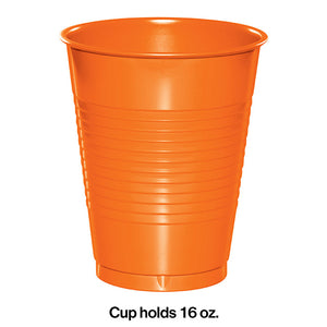Sunkissed Orange Plastic Cups, 20 ct Party Decoration