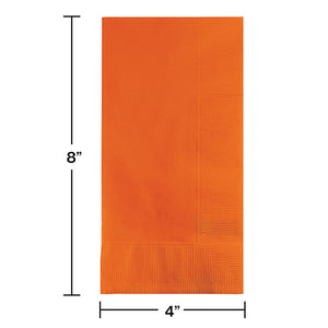 Sunkissed Orange Dinner Napkins 2Ply 1/8Fld, 50 ct Party Decoration