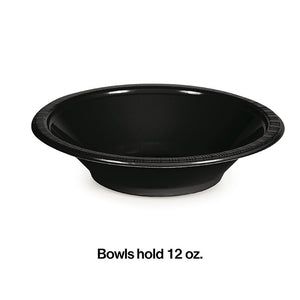 Black 12 Oz Plastic Bowls, 20 ct Party Decoration