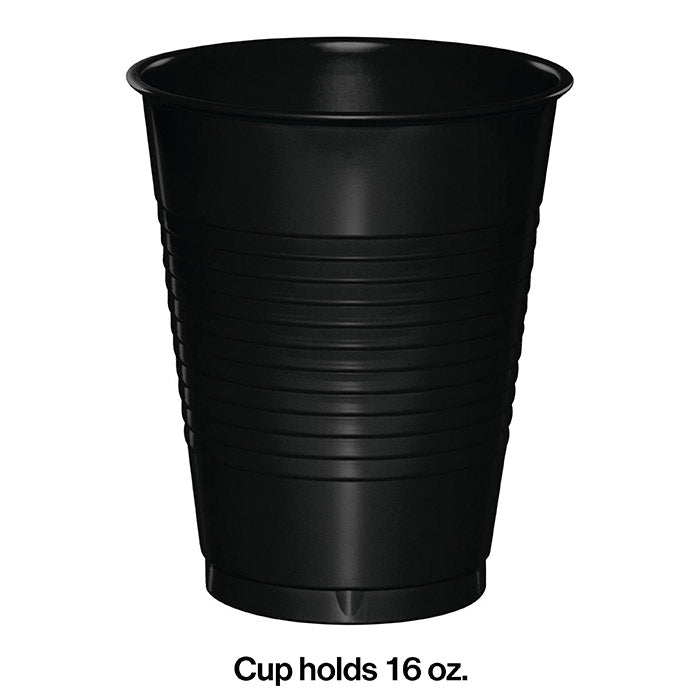 Black Plastic Cups, 20 ct Party Decoration