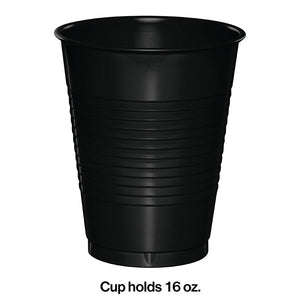 Black Plastic Cups, 20 ct Party Decoration