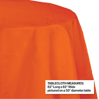 Sunkissed Orange Round Polylined TIssue Tablecover, 82