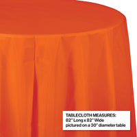 Sunkissed Orange Round Plastic Tablecover, 82