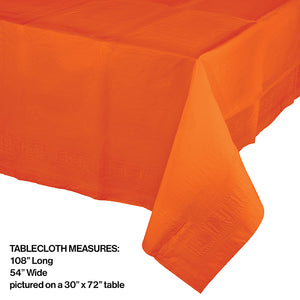 Sunkissed Orange Tablecover 54"X 108" Polylined Tissue Party Decoration