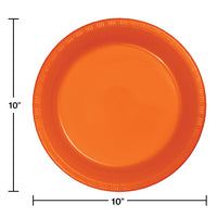 Sunkissed Orange Plastic Banquet Plates, 20 ct
