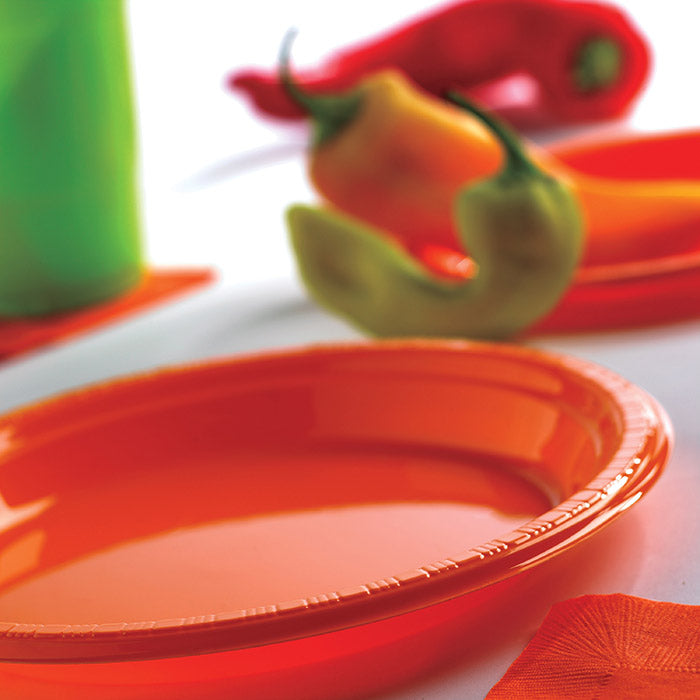 Sunkissed Orange Plastic Dessert Plates, 20 ct Party Supplies