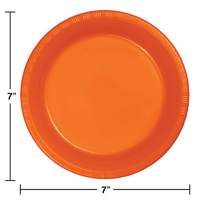 Sunkissed Orange Plastic Dessert Plates, 20 ct Party Decoration
