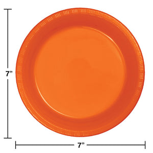 Sunkissed Orange Plastic Dessert Plates, 20 ct Party Decoration